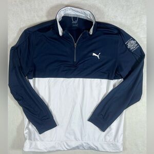 Puma Whistling Straights Size Large Two-Tone Navy and White Windbreaker